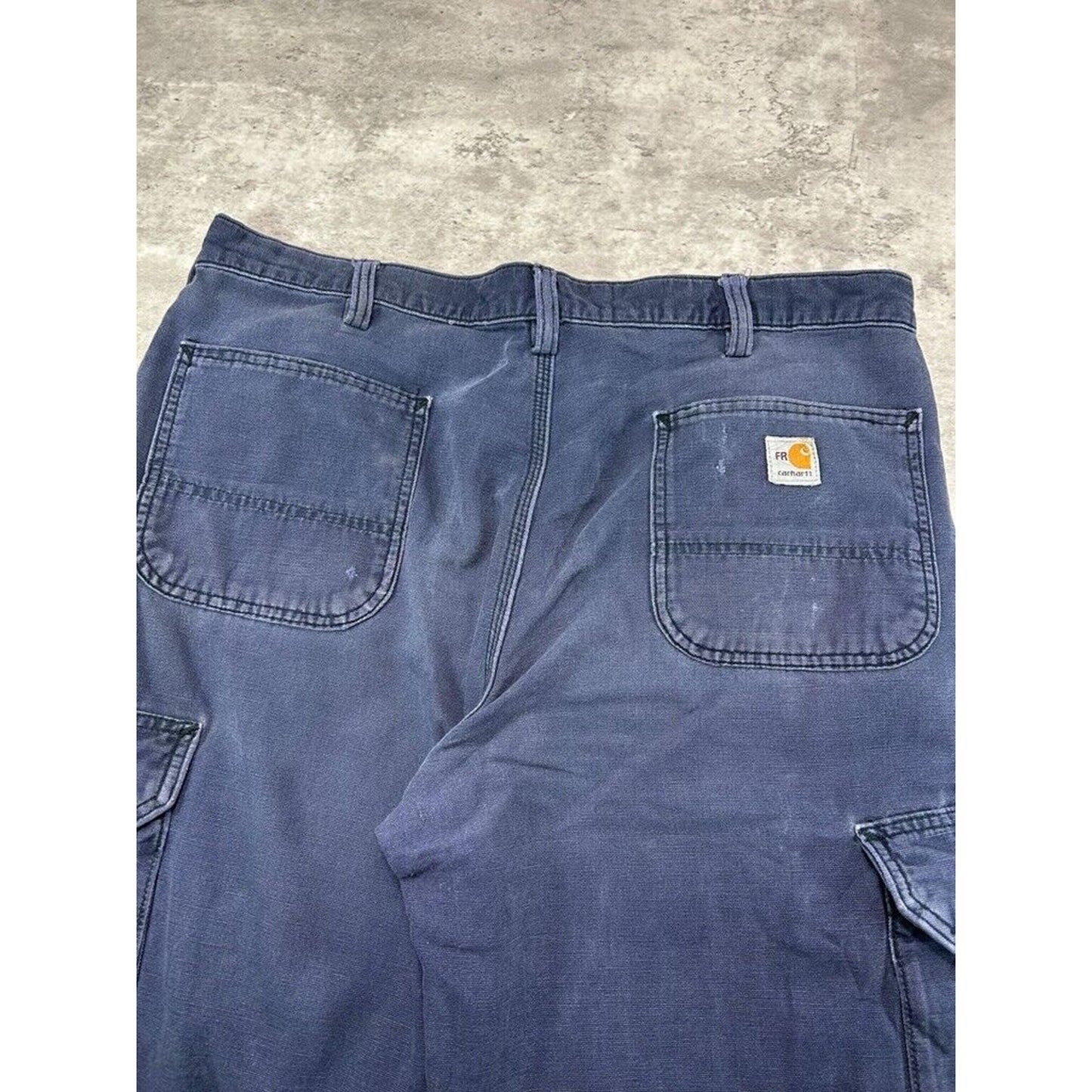 Carhartt FR NFPA 2112 Dungaree Fit Canvas Workwear Cargo Pants Size 38 Blue