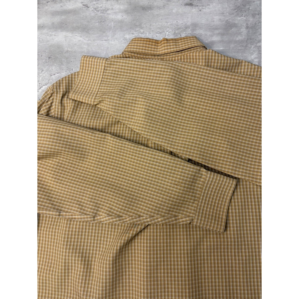 Vintage L.L. Bean Plaid Long Sleeve Cropped Button Up Shirt Size Medium