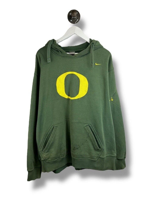 Vintage Oregon Ducks NCAA Nike Embroidered Logo Hooded Sweatshirt Size XL Green