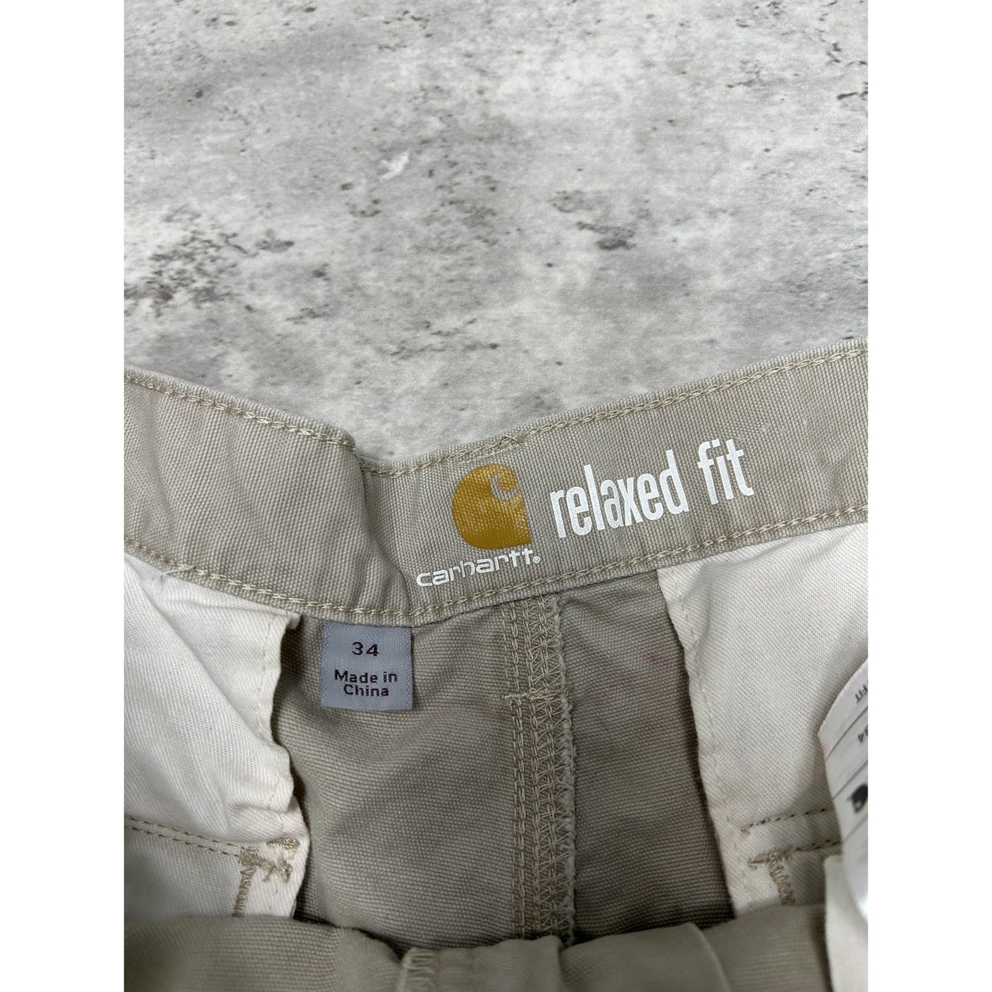 Carhartt Relaxed Fit Canvas Workwear Cargo Shorts Size 33 Beige