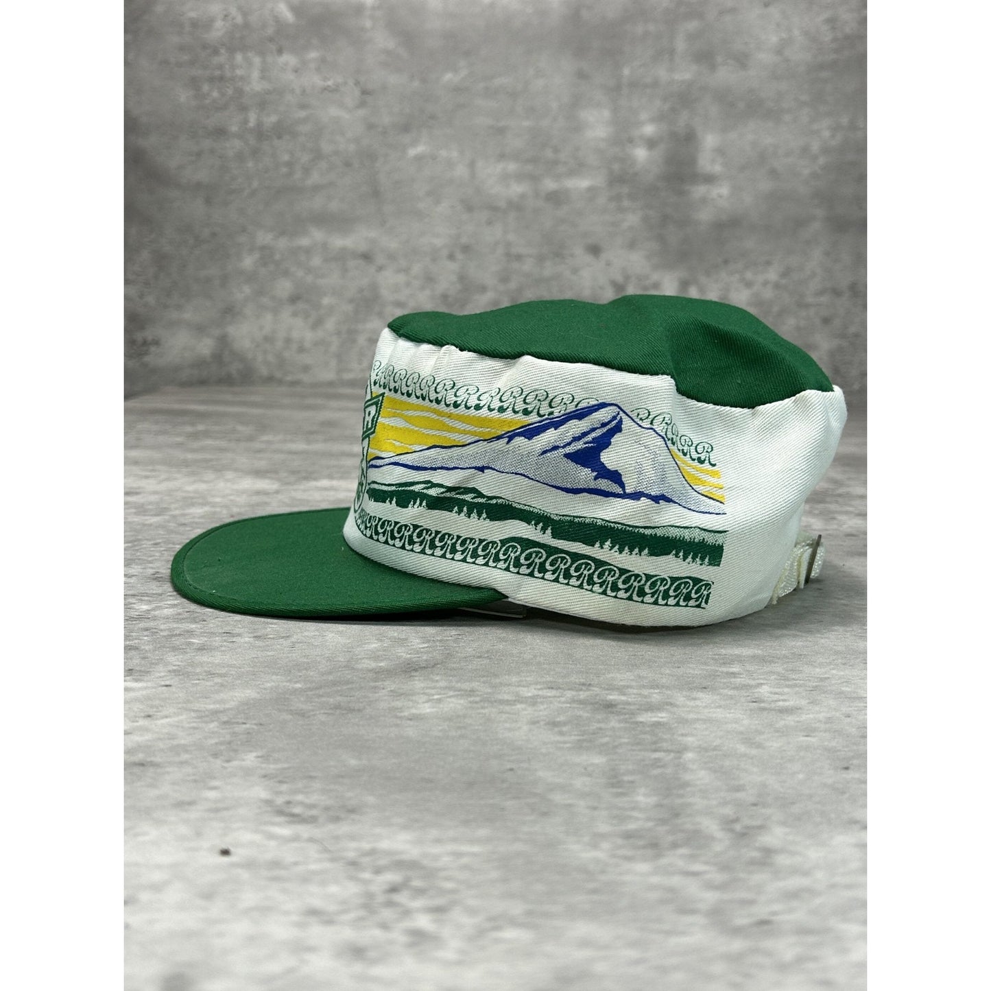 Vintage Rainer Brewing Company Beer Promo Mountain Graphic Fitted Hat OSFA