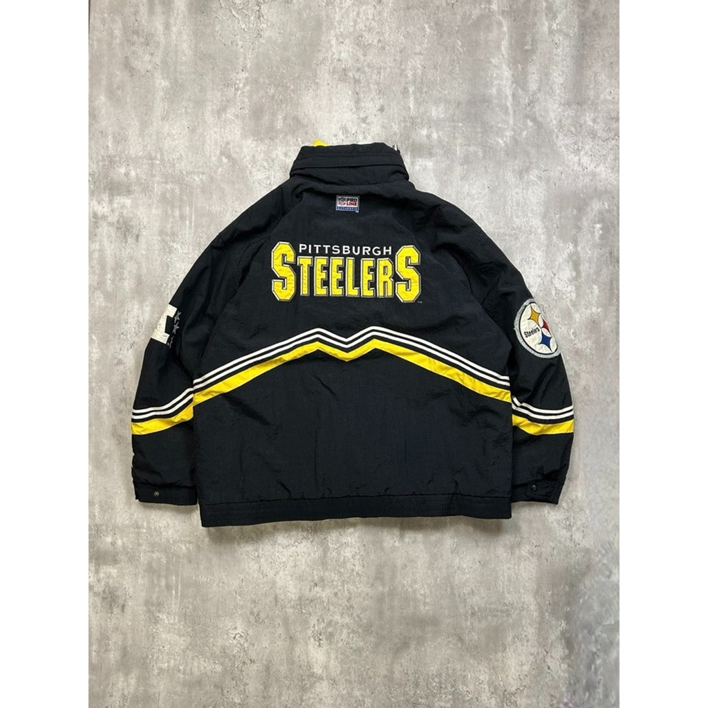 Vintage 90s Pittsbrugh Steelers NFL Embroidered Insulated Jacket Size XL