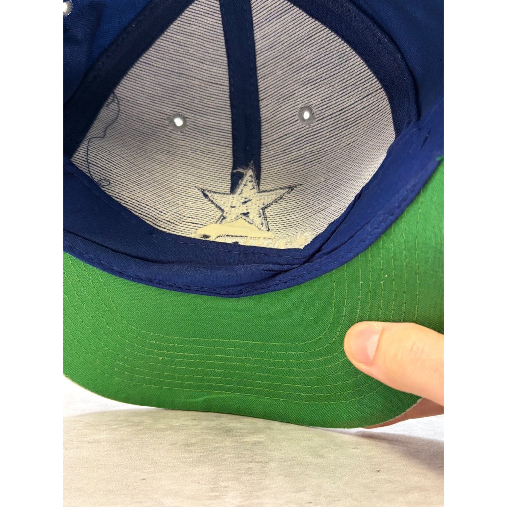 Vintage 90s Dallas Cowboys NFL Embroidered Logo Spellout Snapback Hat OSFA