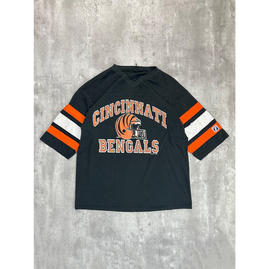Vintage 90s Cincinnati Bengals NFL Logo 7 Football Jersey Size Large Black