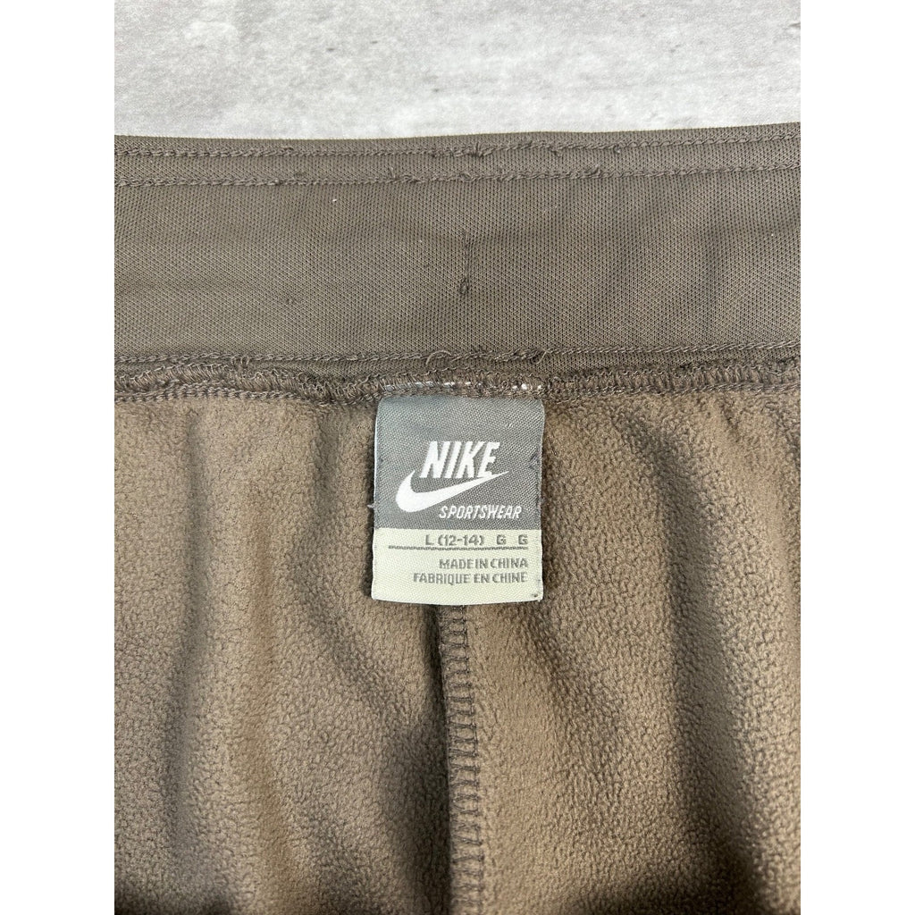 Vintage 2000s Womens Nike Embroidered Swoosh Logo Sweat Pants Size 35 Beige