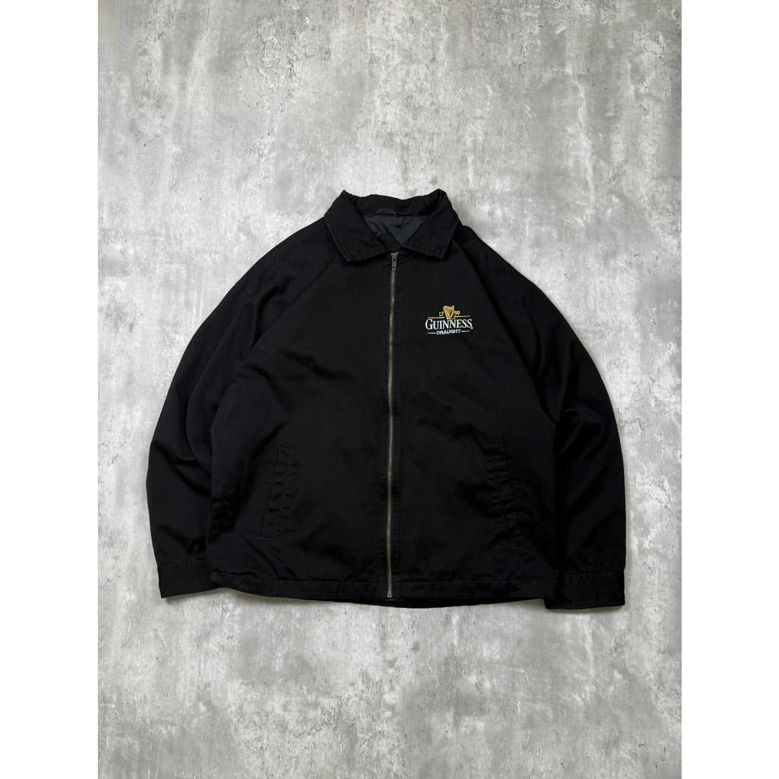 Vintage Guinness Embroidered Logo Collared Jacket Size XL