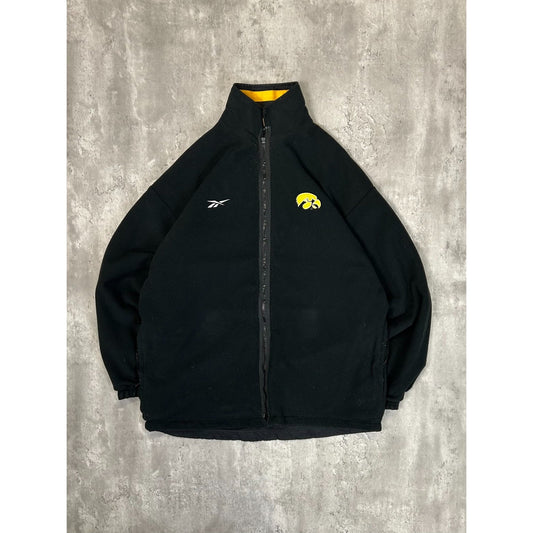 Vintage Iowa Hawkeyes NCAA Embroidered Logo Reversible Jacket Size Large