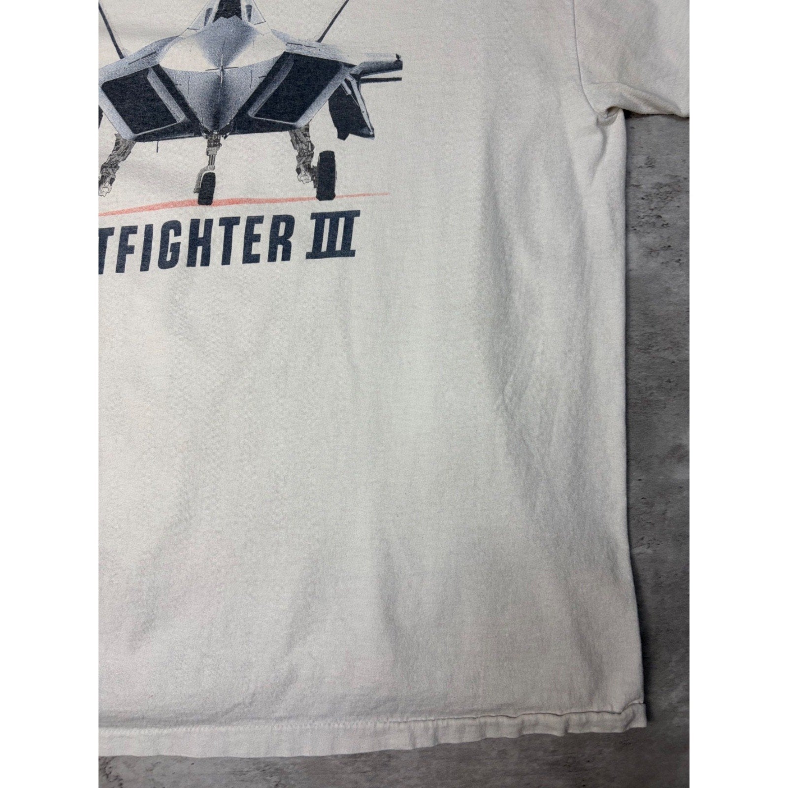 Vintage 90s Jetfighter III Video Game Promo Graphic White T-Shirt Size XL