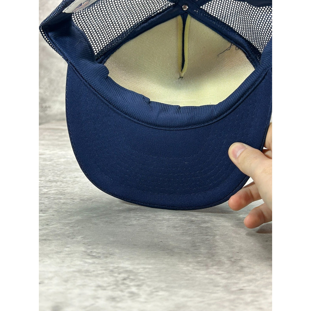 Vintage 80s/90s Telephone Pole Electrician Graphic Trucker Snapback Hat OSFA