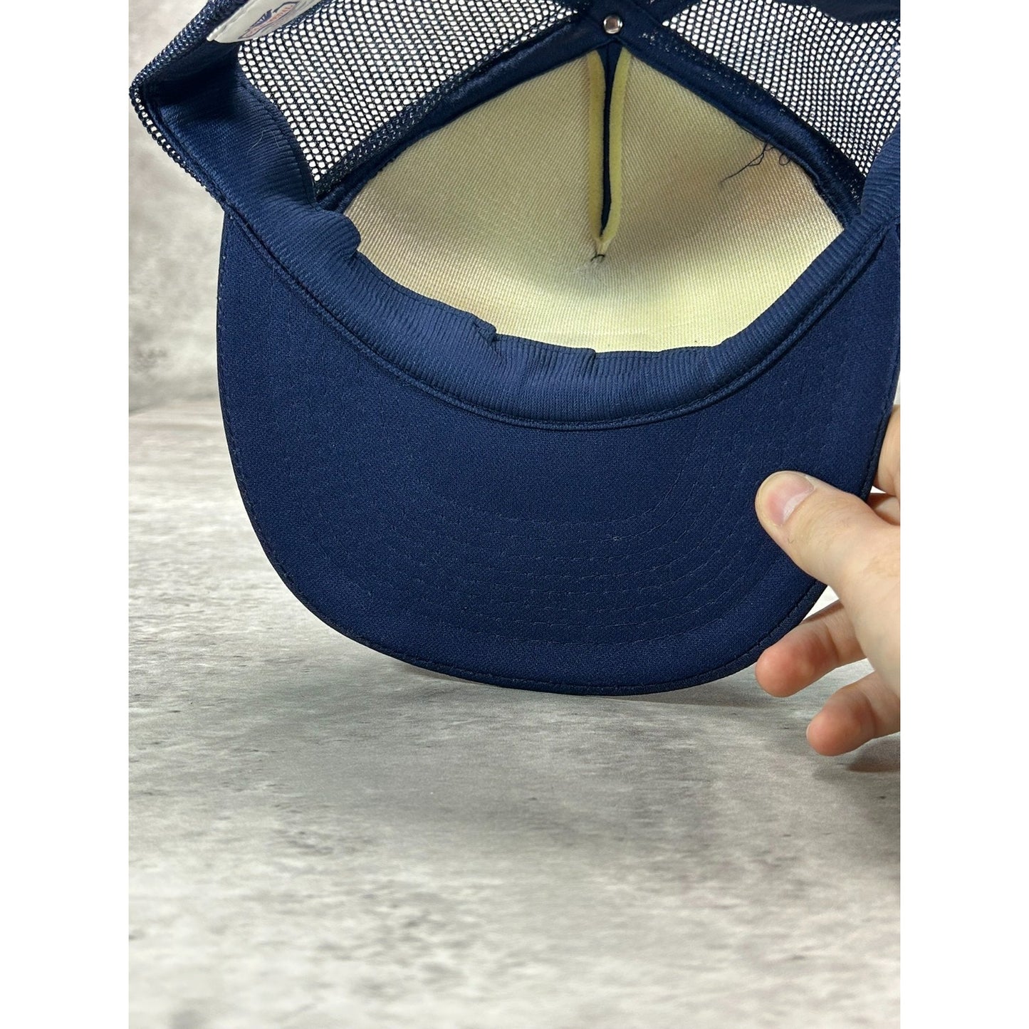 Vintage 80s/90s Telephone Pole Electrician Graphic Trucker Snapback Hat OSFA