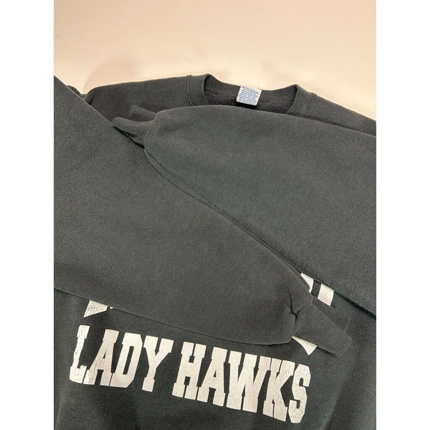 Vintage 90s Highland Lady Hawks Collegiate Spellout Russell Sweatshirt Sz Medium