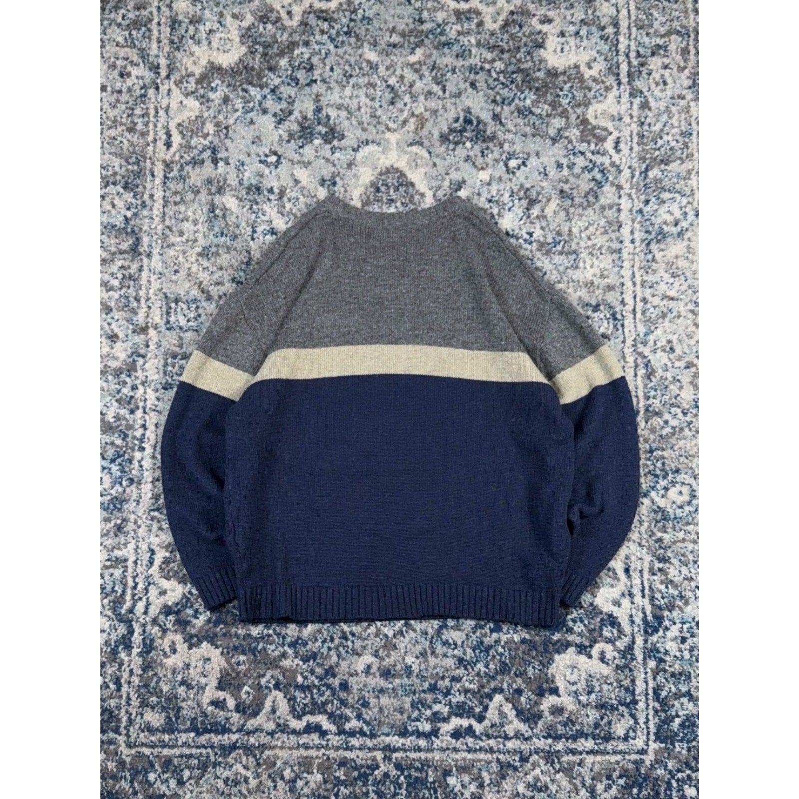 Vintage Basic Equipment Striped Crewneck Knit Sweater Size Large