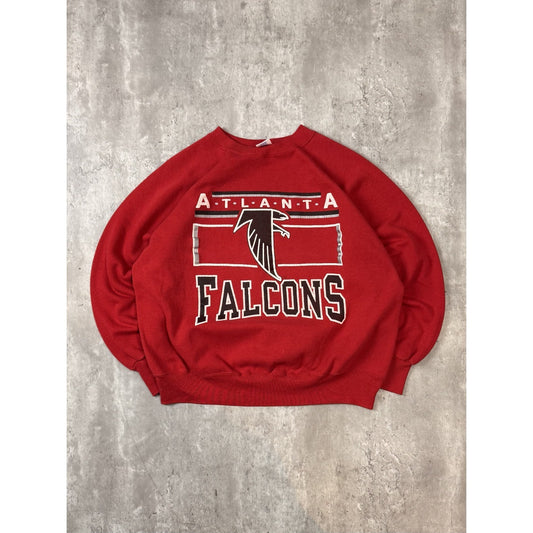 Vintage 90s Atlanta Falcons NFL Spellout Logo Graphic Football Sweatshirt Sz XL