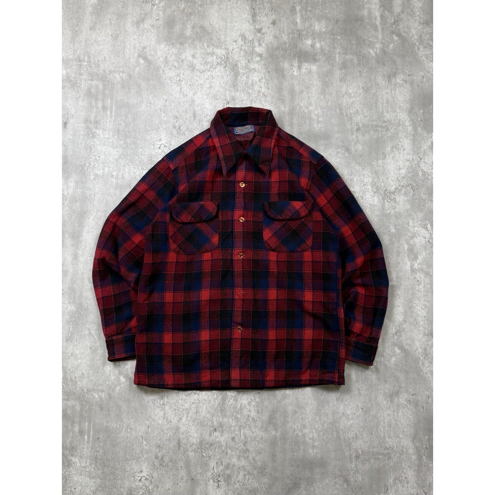 Vintage 80s/90s Pendleton Wool Plaid Long Sleeve Button Up Shirt Size Medium