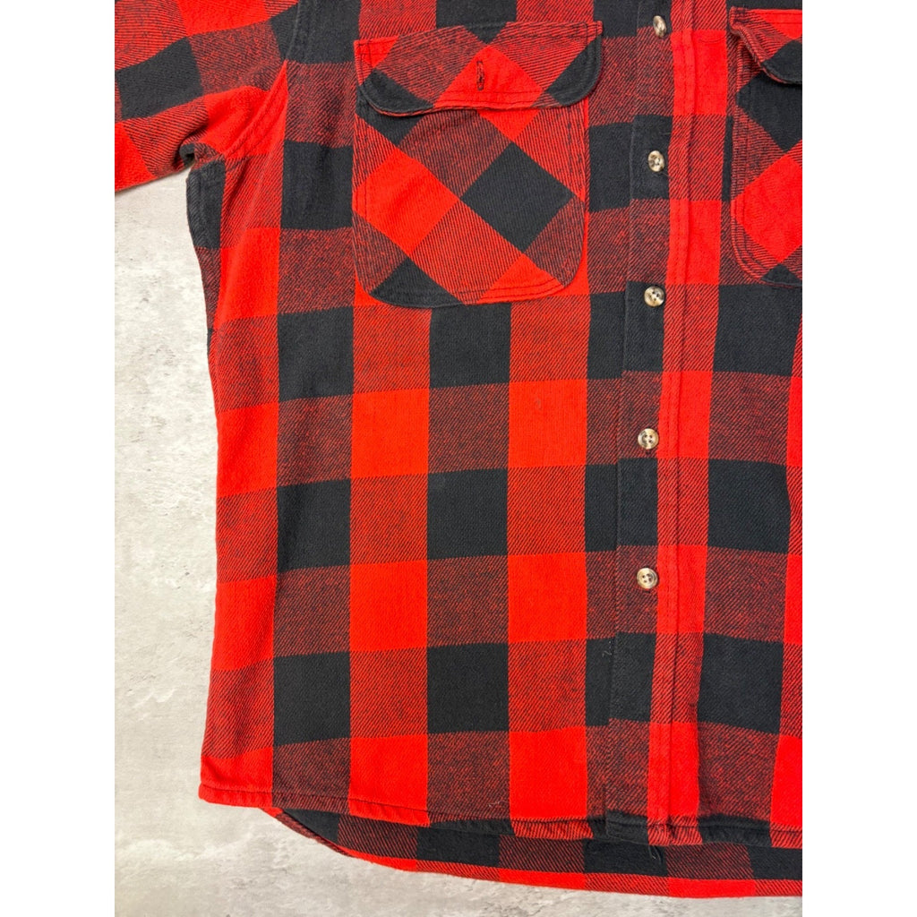 VTG 90s Private Property Plaid Long Sleeve Flannel Button Up Shirt Size Large
