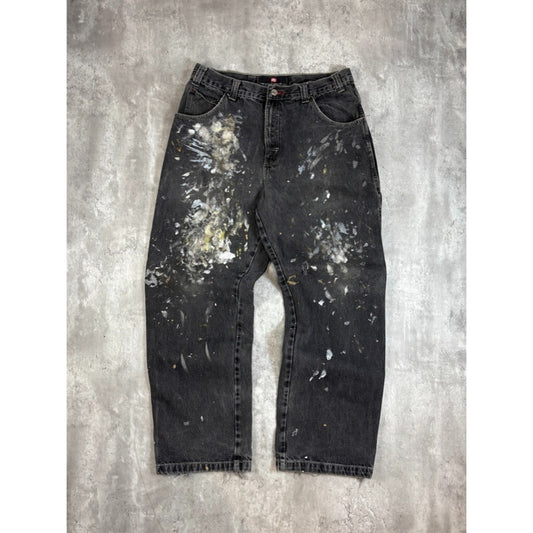 Vintage Y2K Ecko Unltd Distressed Black Denim Carpenter Pants Size 35 Black