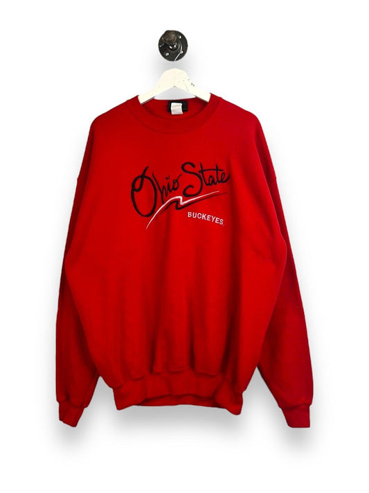 Vintage 90s Ohio State Buckeyes NCAA Collegiate Spell out Sweatshirt Size XL Red