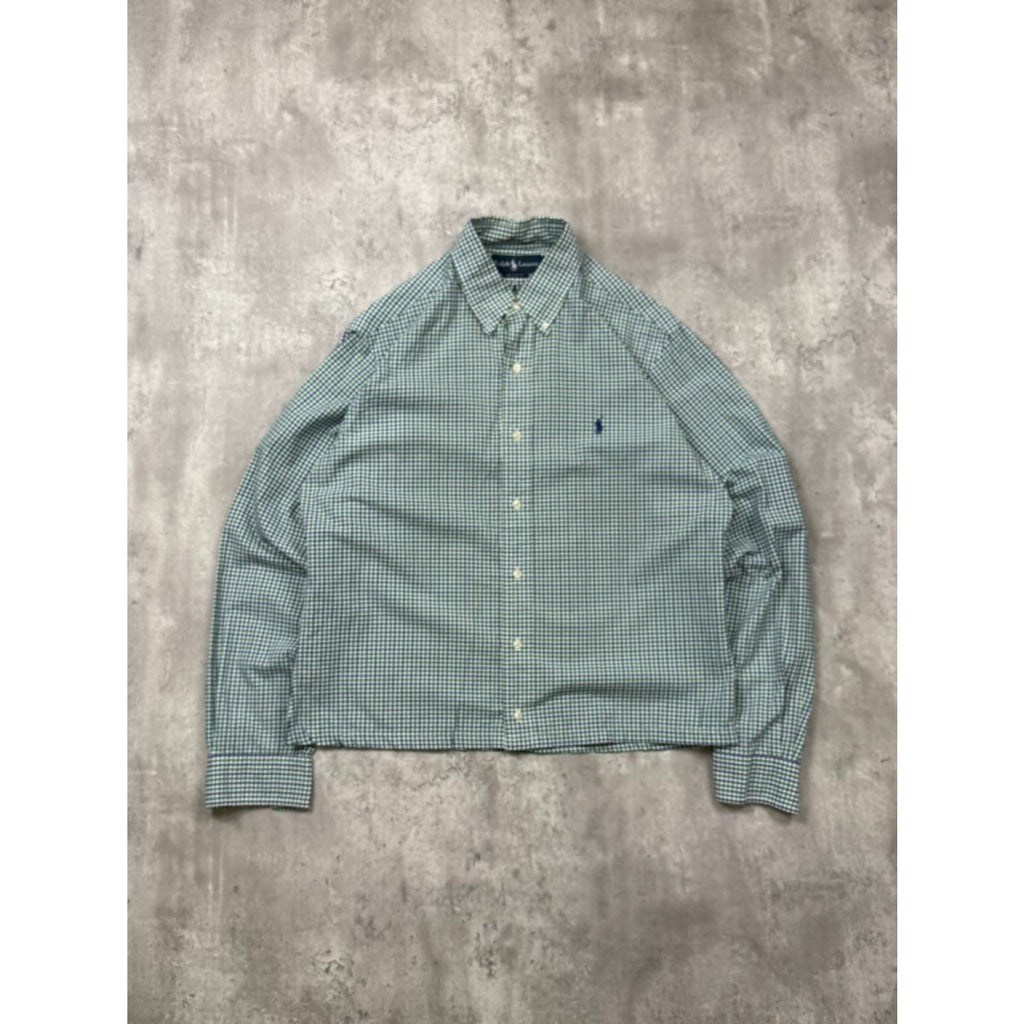 Vintage Polo Ralph Lauren Embroidered Pony Cropped Button Up Shirt Size Medium