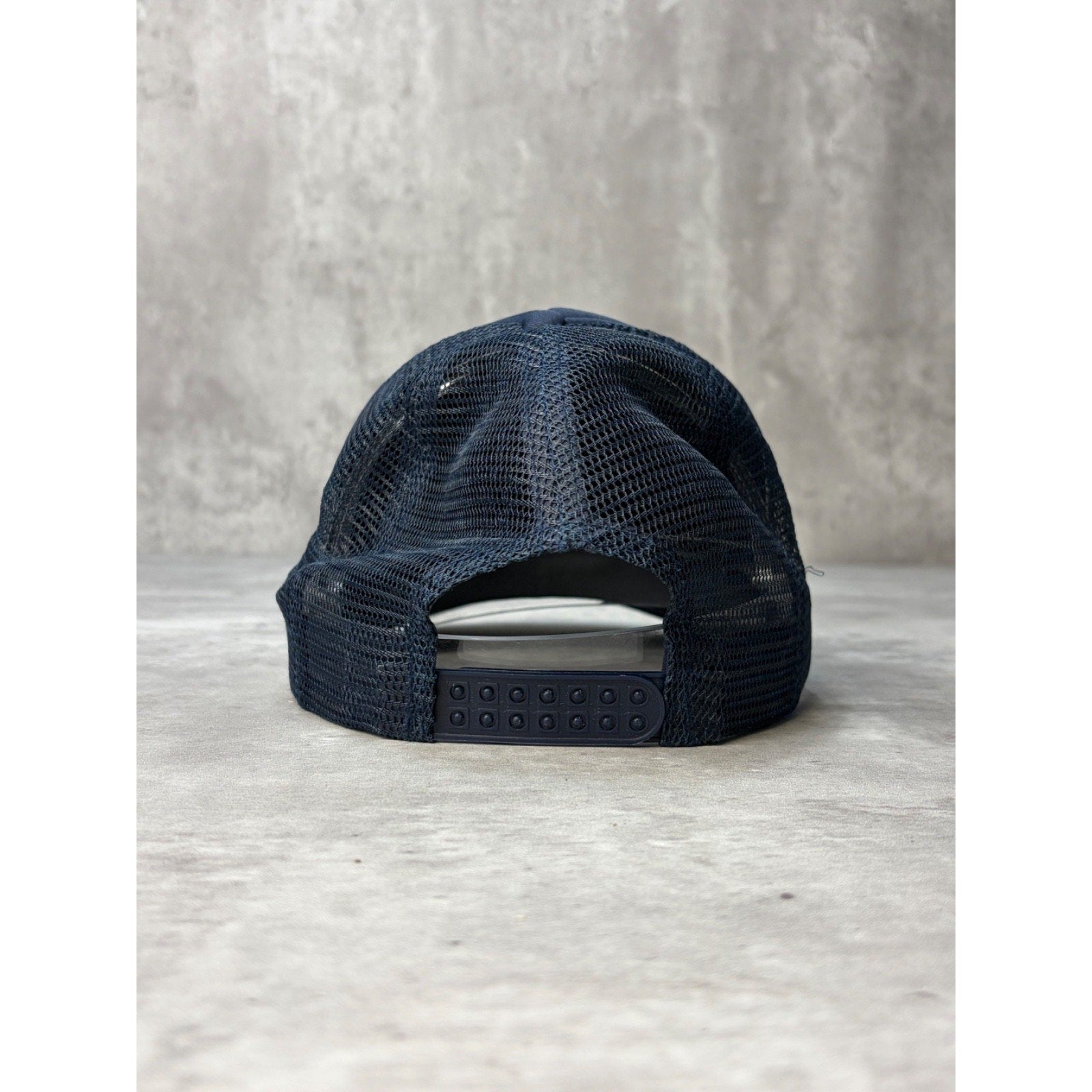 Vintage 1980s Blank Navy Blue Foam Trucker Snapback Hat OSFA