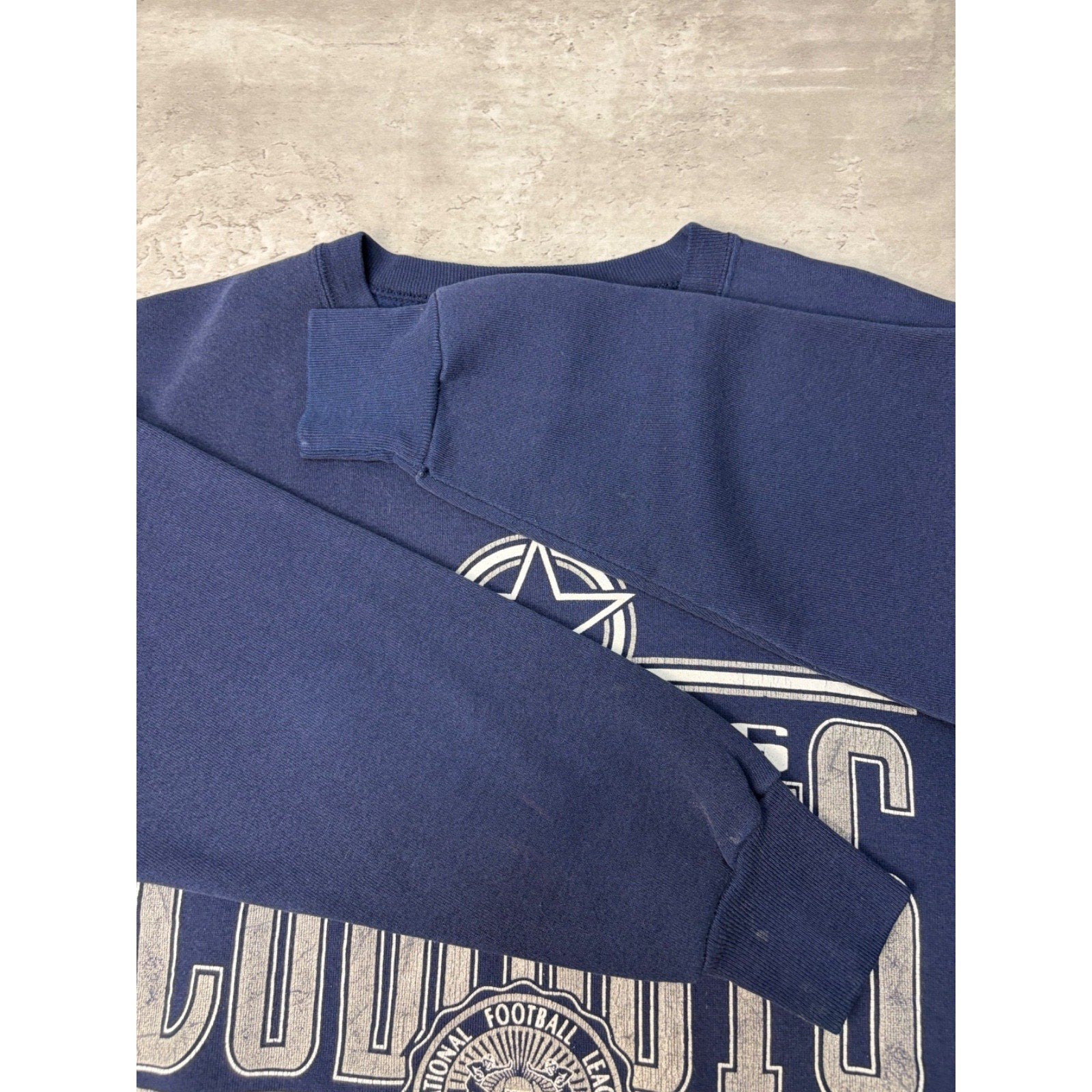 Vintage 90s Dallas Cowboys NFL Spellout Graphic Football Sweatshirt Size Large