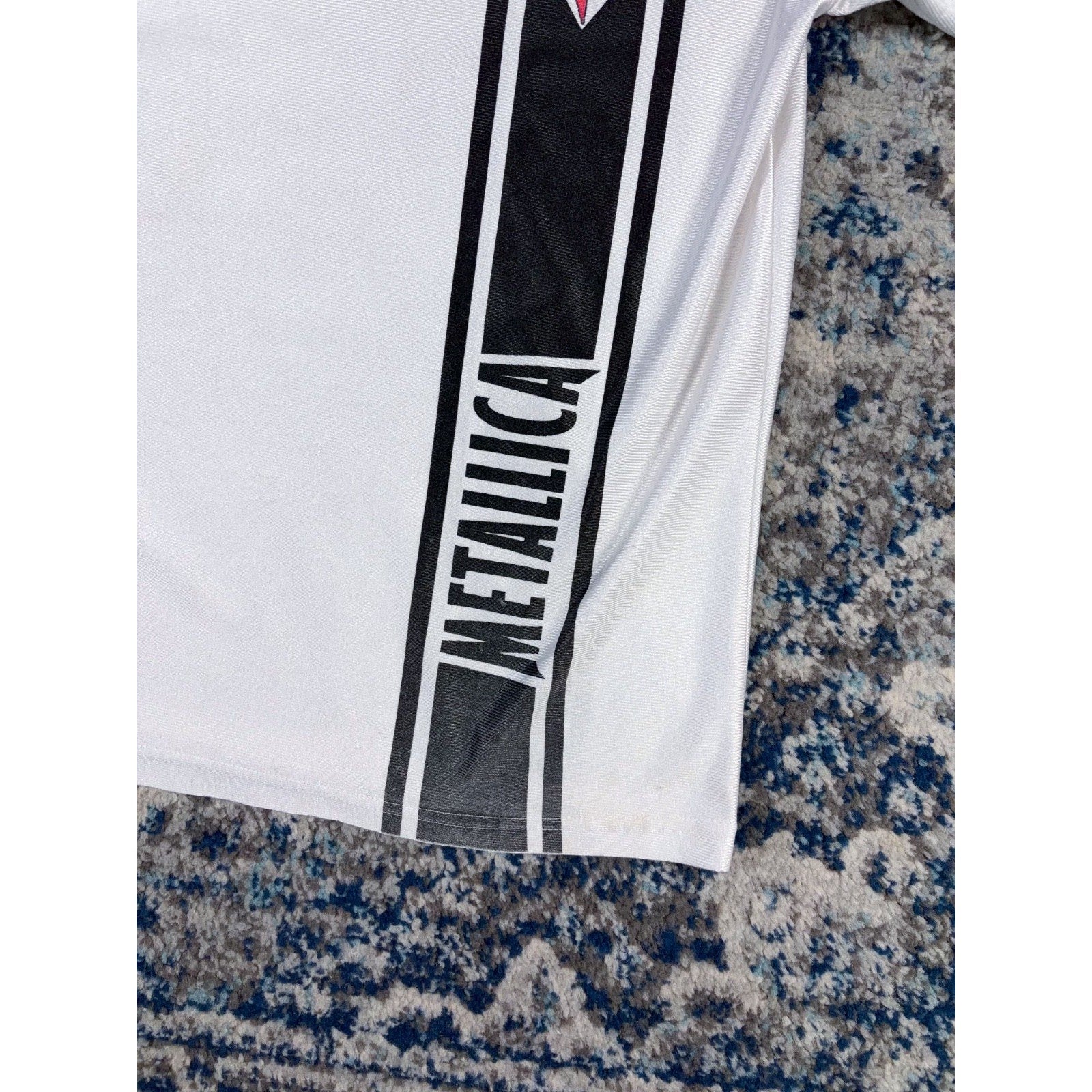 Vintage 90s Metallica Metal Band Spellout Collared Soccer Jersey Size XL