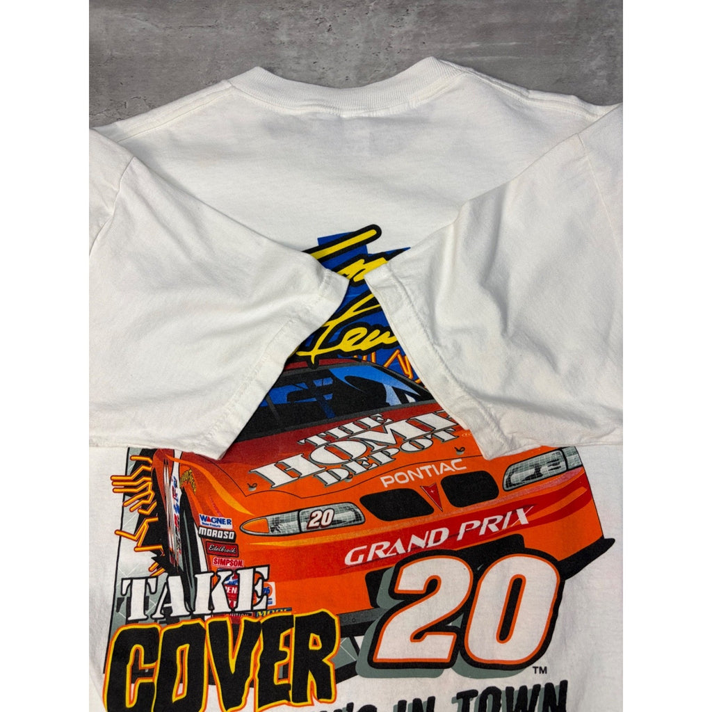 Vintage 1999 Tony Stewart #20 Nascar Hammer It Home Graphic T-Shirt Size Large