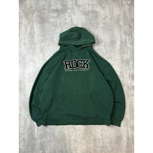 Vintage Slippery Rock University Embroidered Spellout Hooded Sweatshirt Size XL