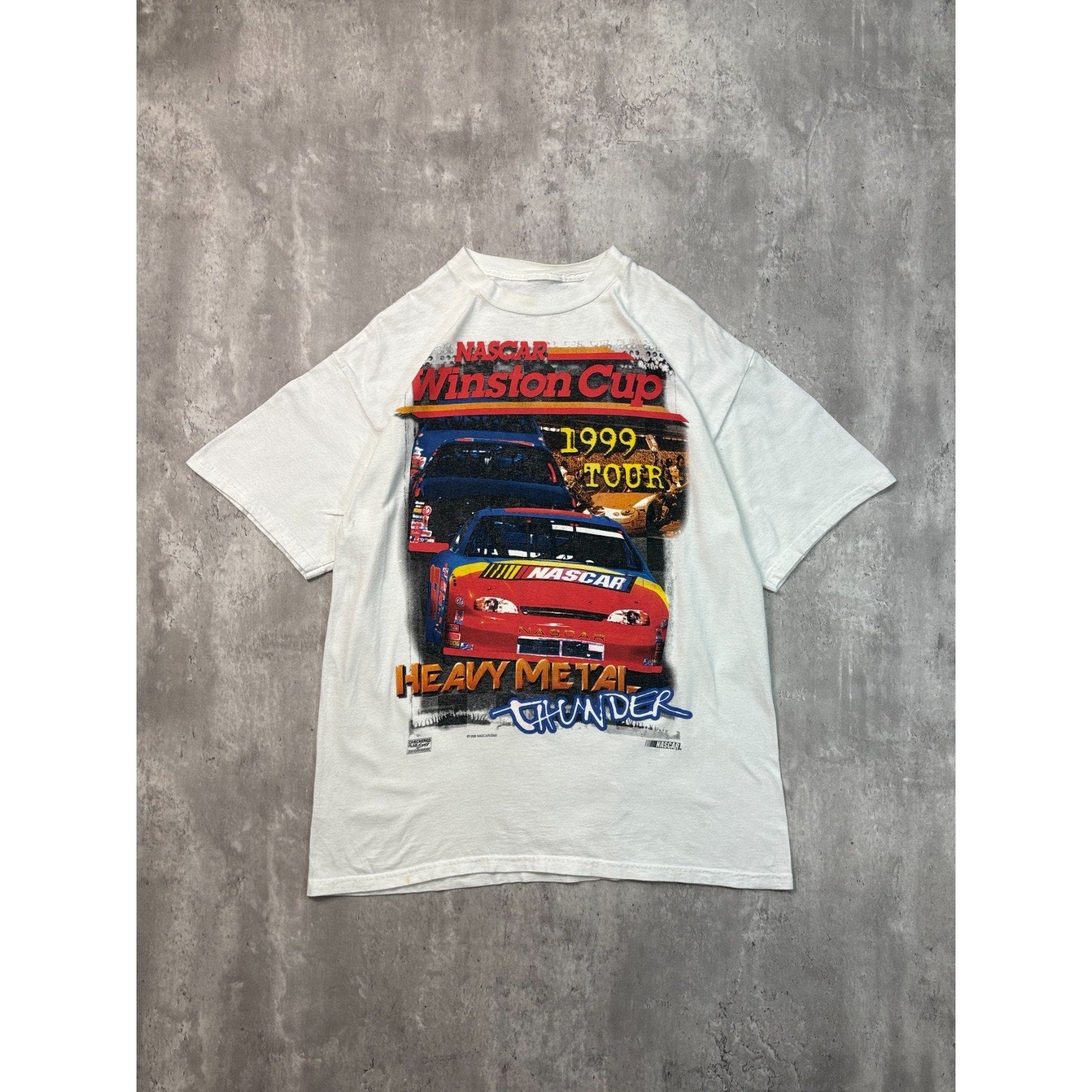 Vintage 1999 Nascar Winston Cup Tour Racing Schedule Graphic T-Shirt Size XL