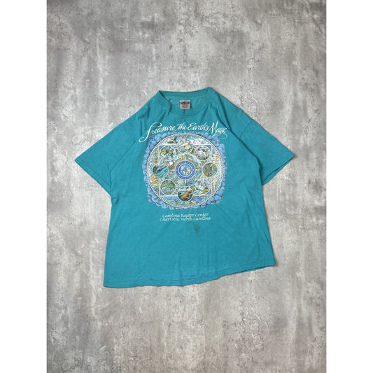 Vintage 90s Treasure Earths Magic Nature Wildlife Graphic T-Shirt Size XL