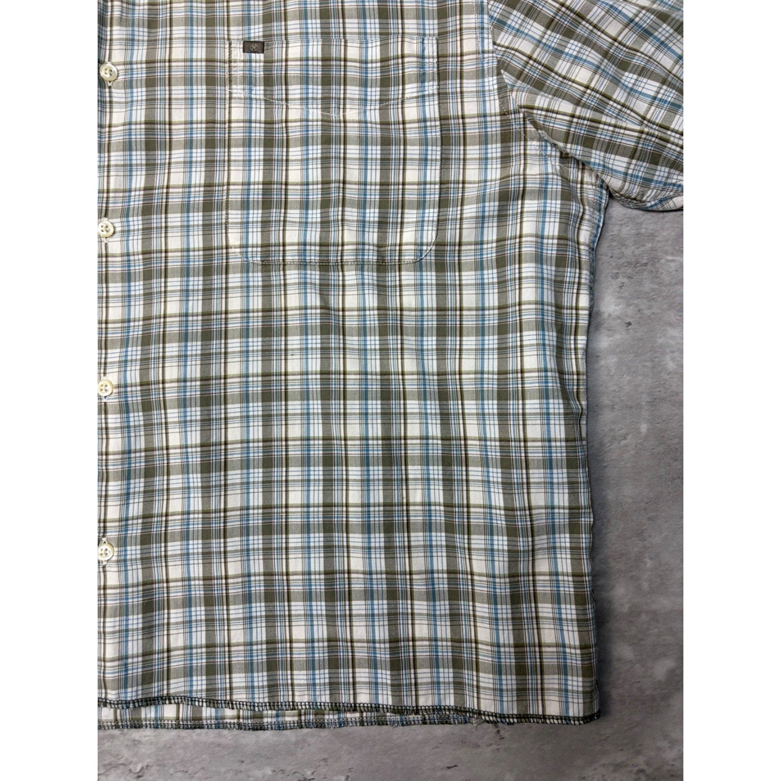 Vintage Nautica Single Pocket Plaid Cropped Button Up Shirt Size XL