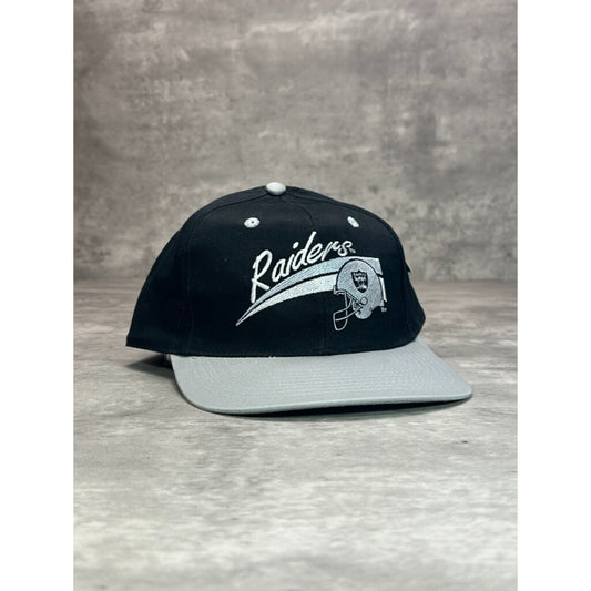 Vintage 90s Los Angeles Raiders NFL Embroidered Fitted Hat 7 5/8 Black