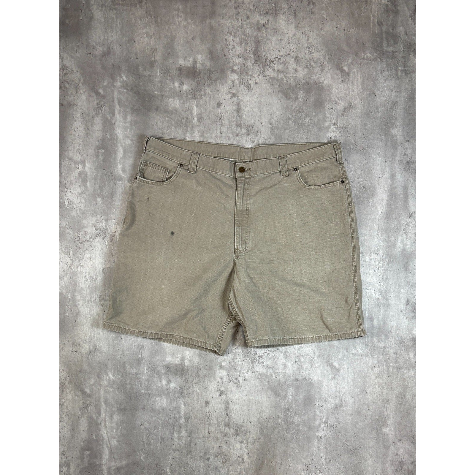 Vintage Carhartt Canvas Ripstop Workwear Shorts Size 44 Beige