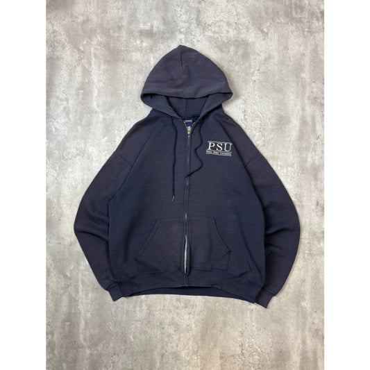 Vintage 90s Penn State University Embroidered Full Zip Hooded Sweatshirt Sz Lg