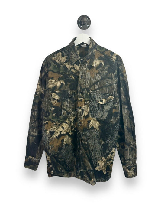 VTG Ranger Mossy Oak Breakout Camo Hunting Long Sleeve Button Up Shirt Sz Medium