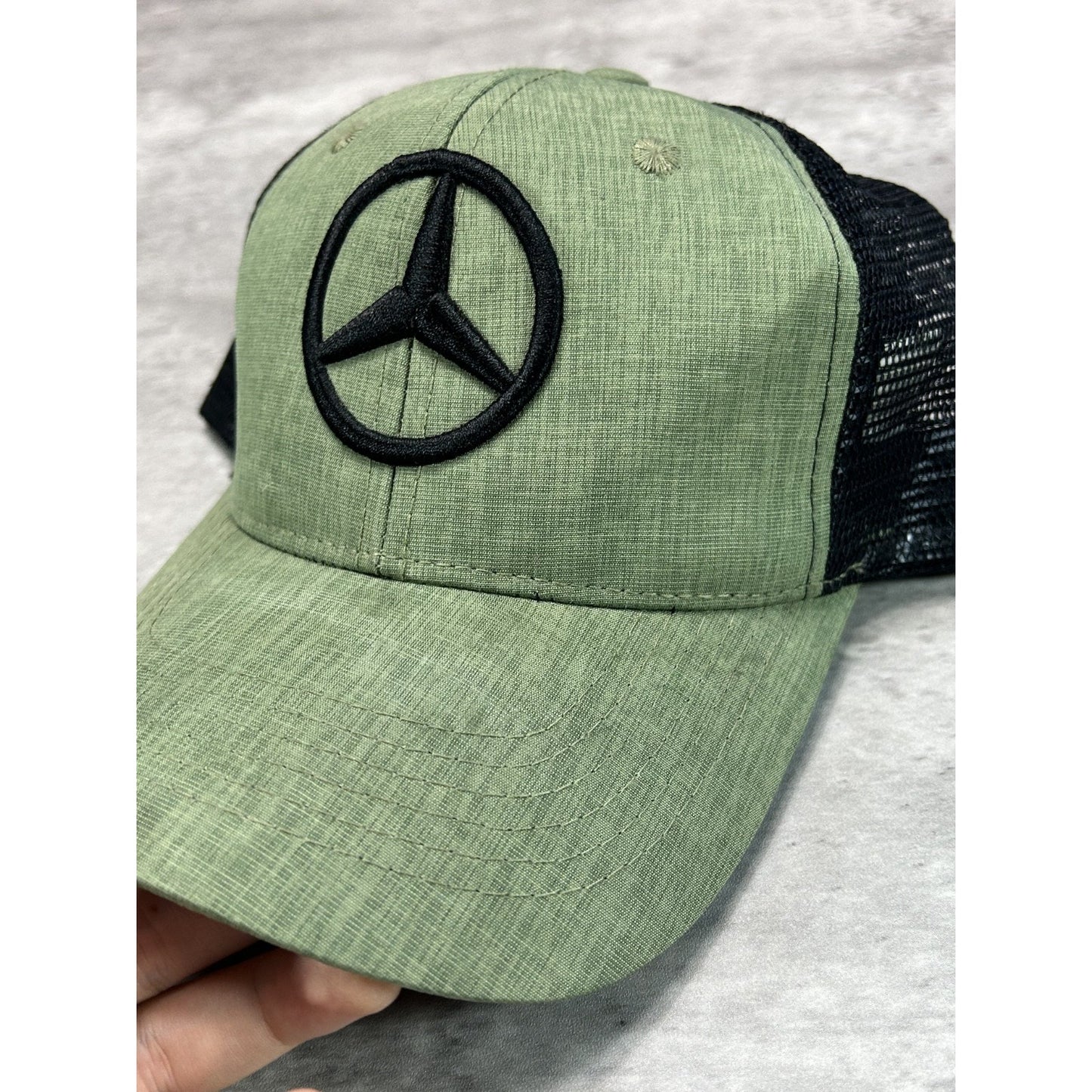 Vintage Mercedes Benz Embroidered Logo Two Tone Trucker Snapback Hat OSFA