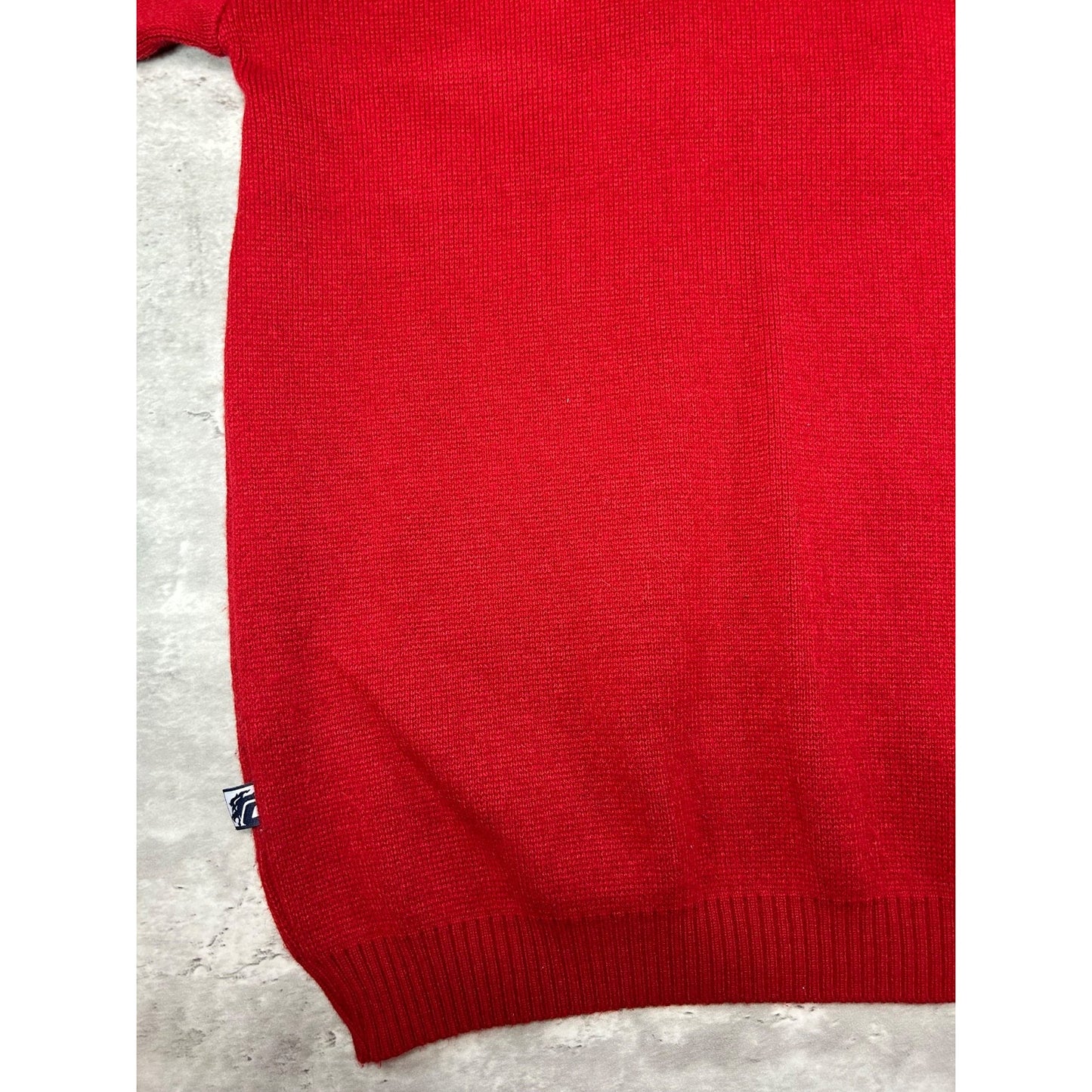 Vintage Y2K Clench Denim Company Pullover Knit Sweater Size XL Red