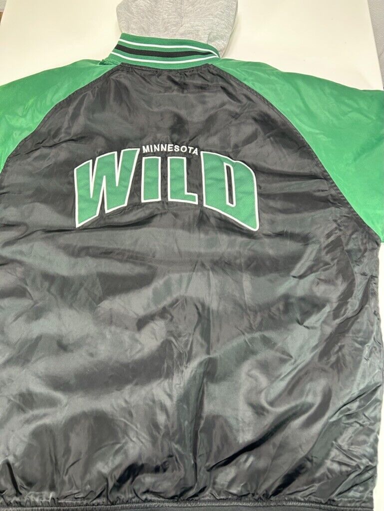 Minnesota Wild NHL Embroidered Full Zip Hooded Hockey Jacket Size 2XL