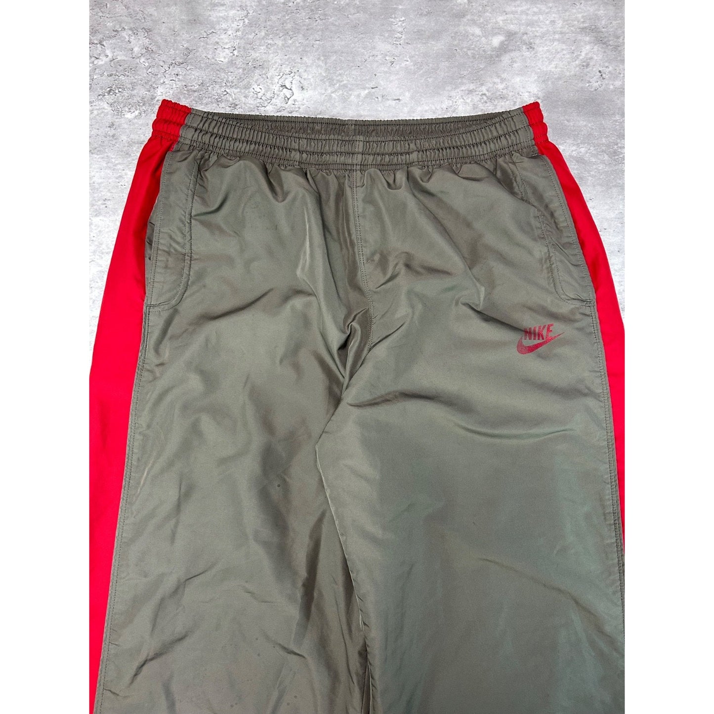 Vintage 2000s Nike Graphic Logo Two Tone Nylon Track Pants Size XL