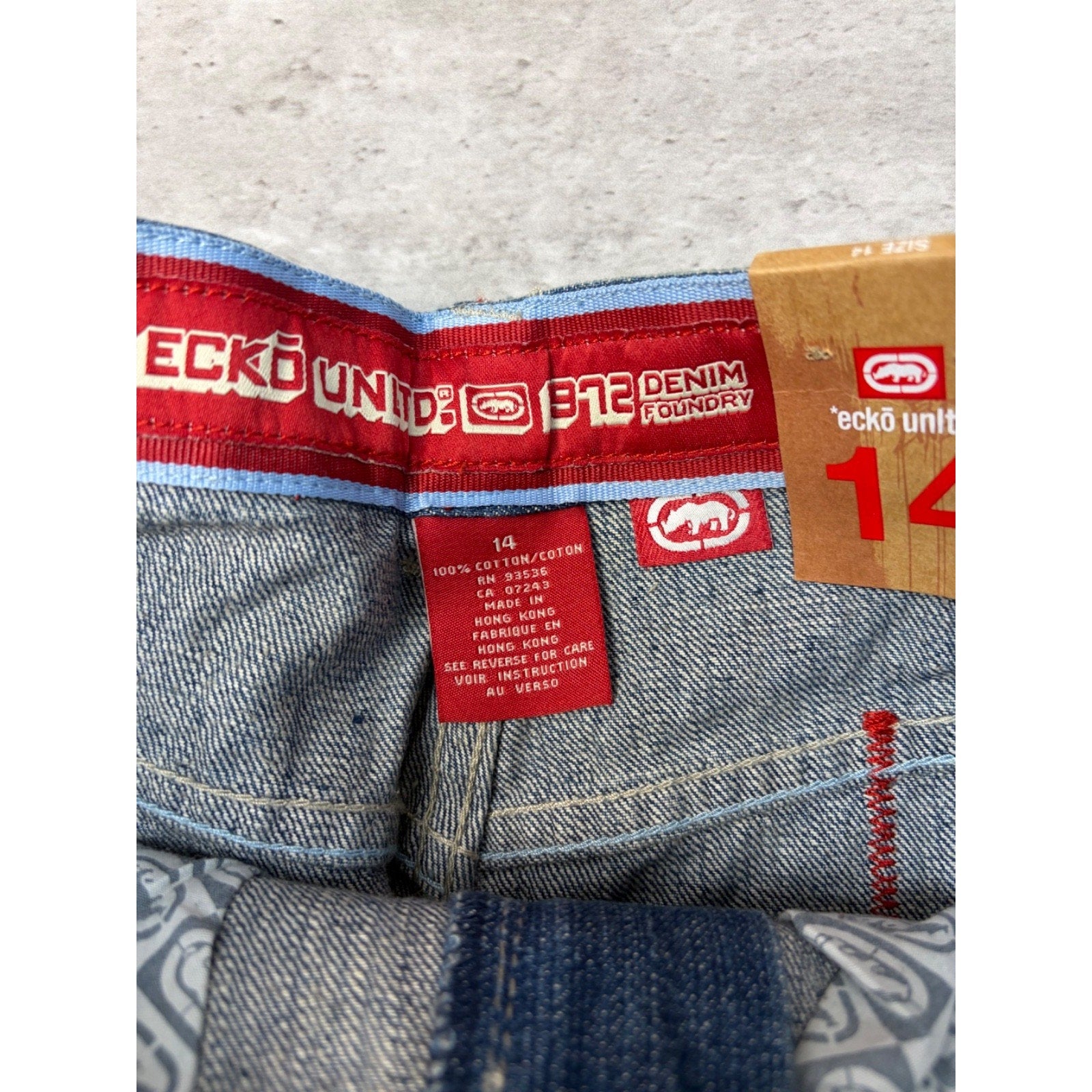 Vintage Y2K Womens Ecko Unilmited Embroidered Logo Medium Wash Denim Pants