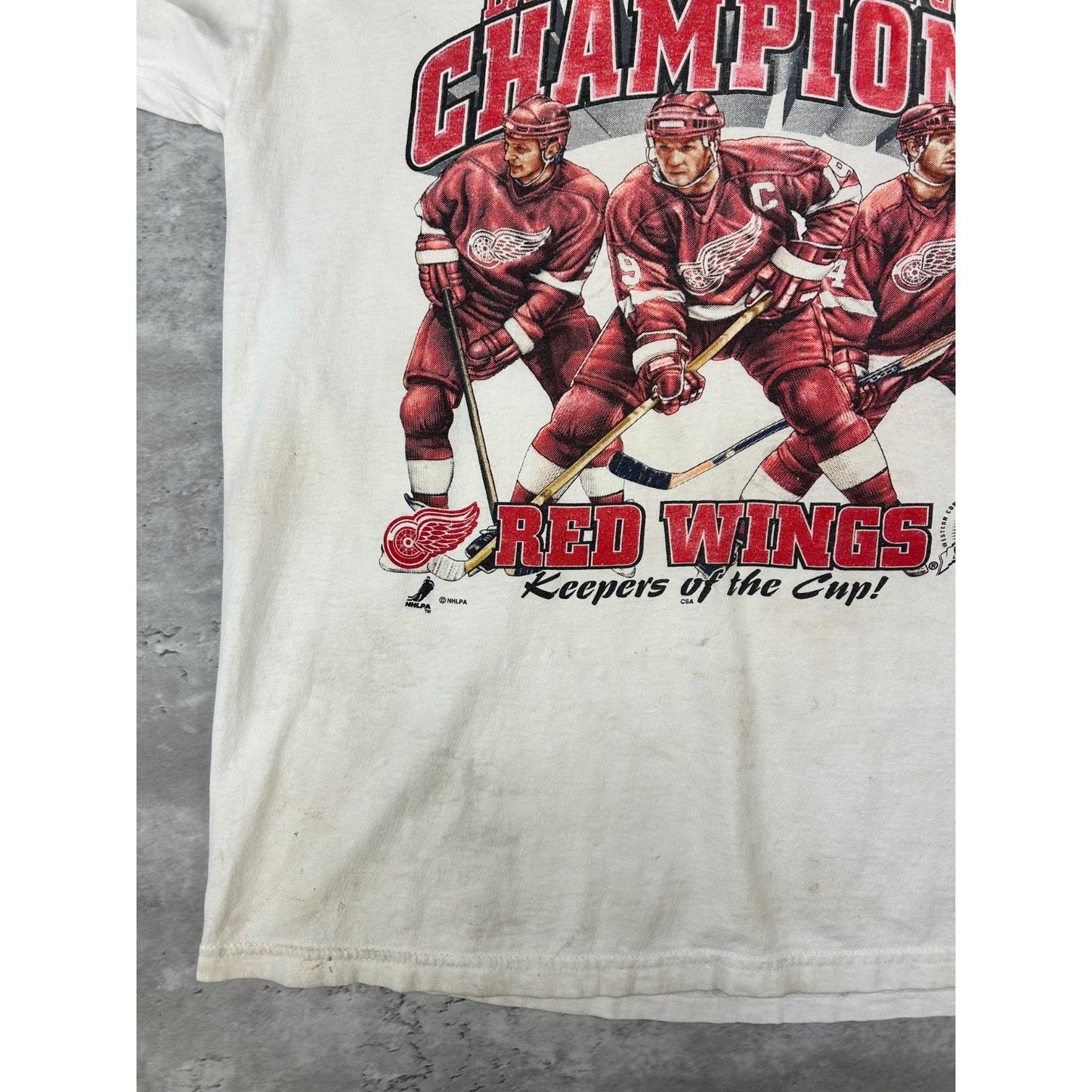 Vintage 1998 Detroit Red Wings Back To Back Stanley Cup Champs T-Shirt Sz Large