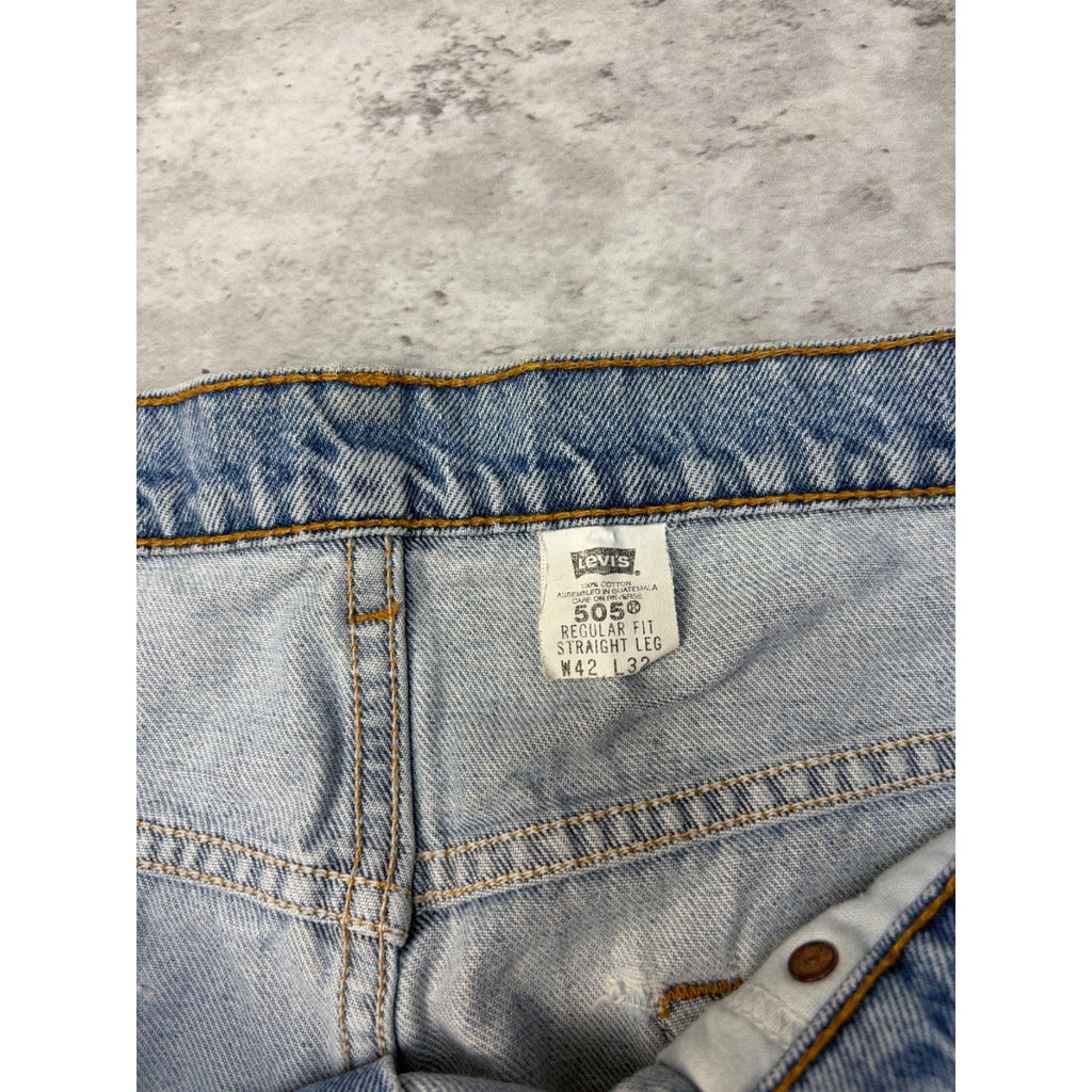 Vintage Levis 505 Red Tab Straight Leg Light Wash Denim Pants Size 40