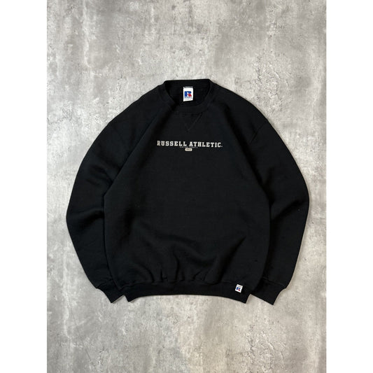 Vintage 90s Russell Athletics Spellout Graphic Pullover Sweatshirt Size Medium