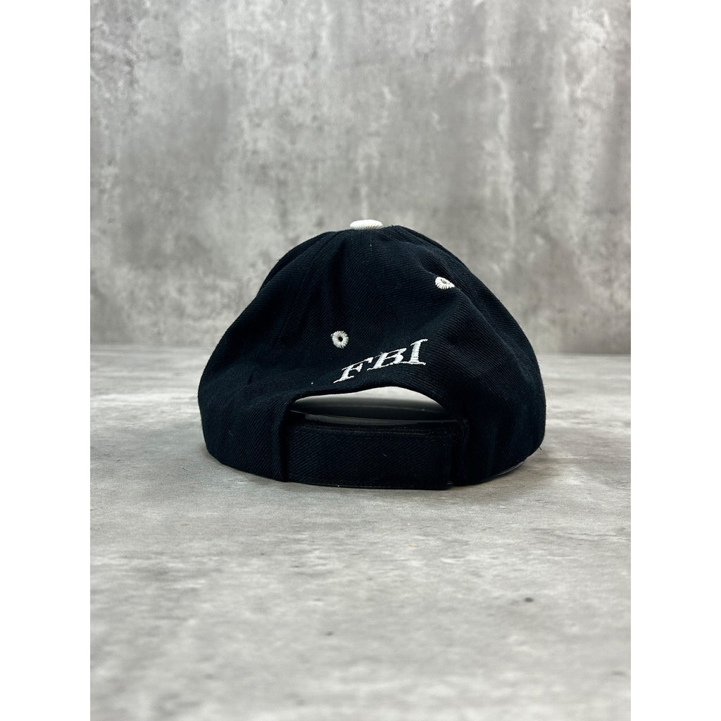 Vintage F.B.I Embroidered Spellout Logo Strapback Hat OSFA