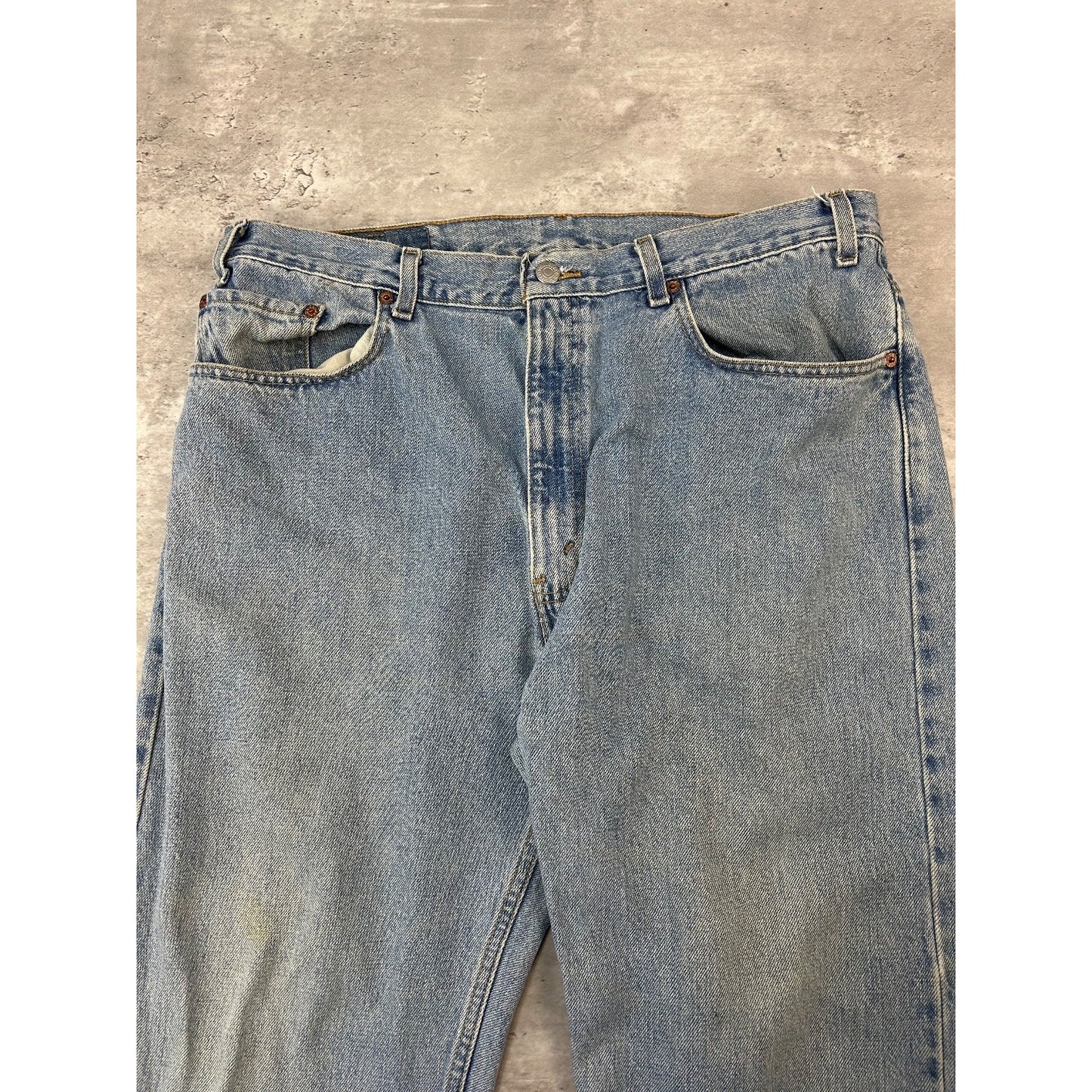Vintage 90s Levis 505 Red Tab Light Wash Denim Pants Size 36 Blue