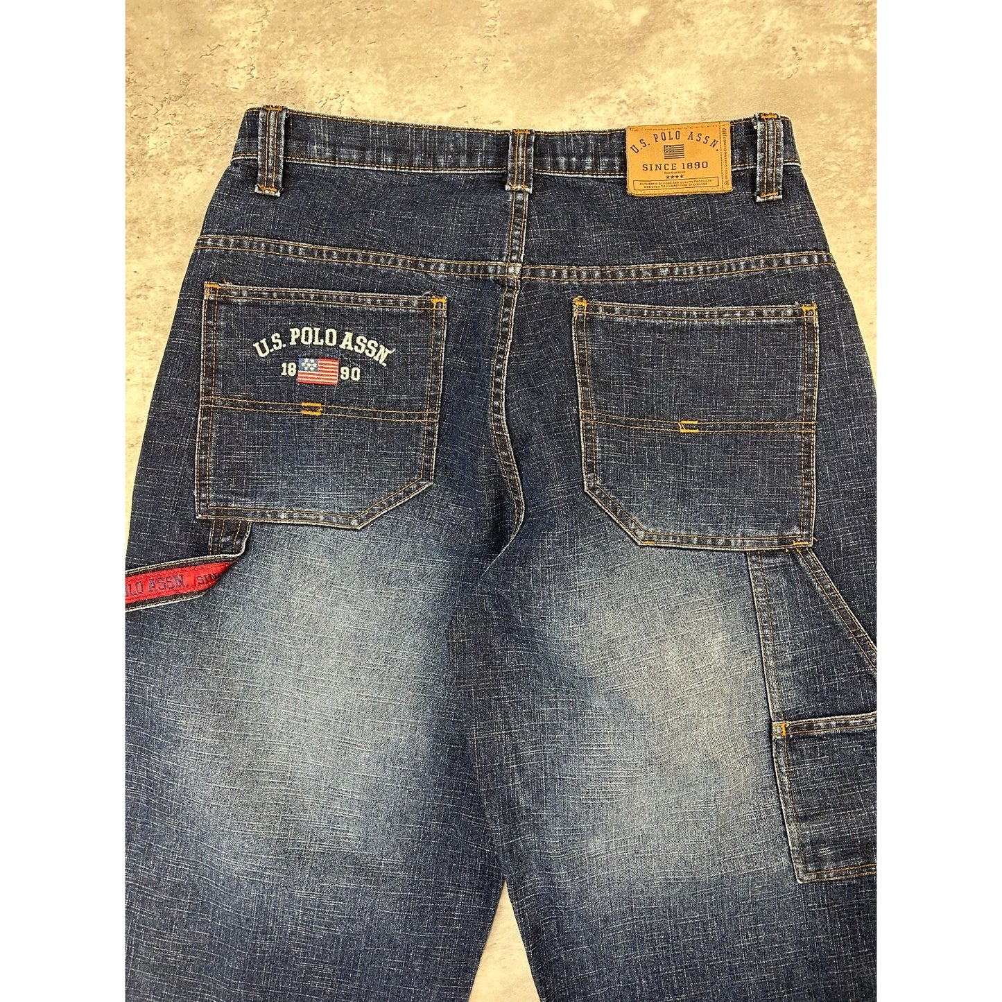 Vintage 2000s U.S. Polo Assn. Dark Wash Baggy Fit Denim Pants Size 33