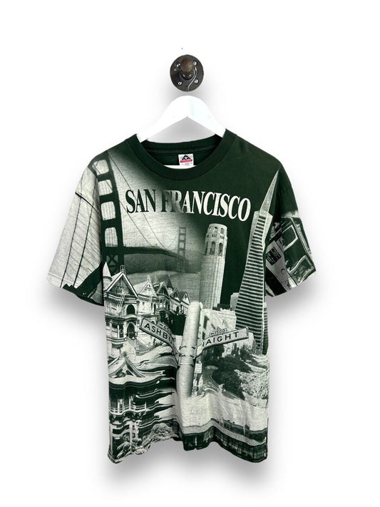 Vintage 90s San Fransisco Graphic Destination AOP Graphic T-Shirt Size Large