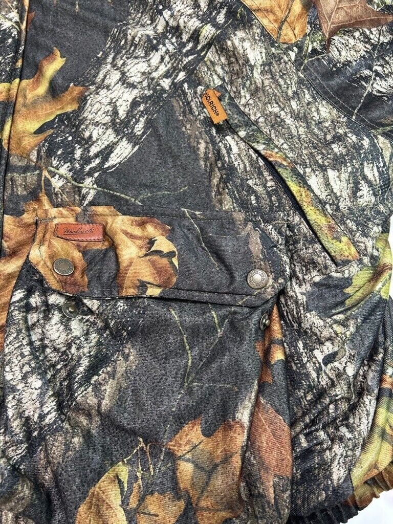 Vintage Woolrich Quilted Lined Mossy Oak Camo Insulated Hunting Jacket Size XL