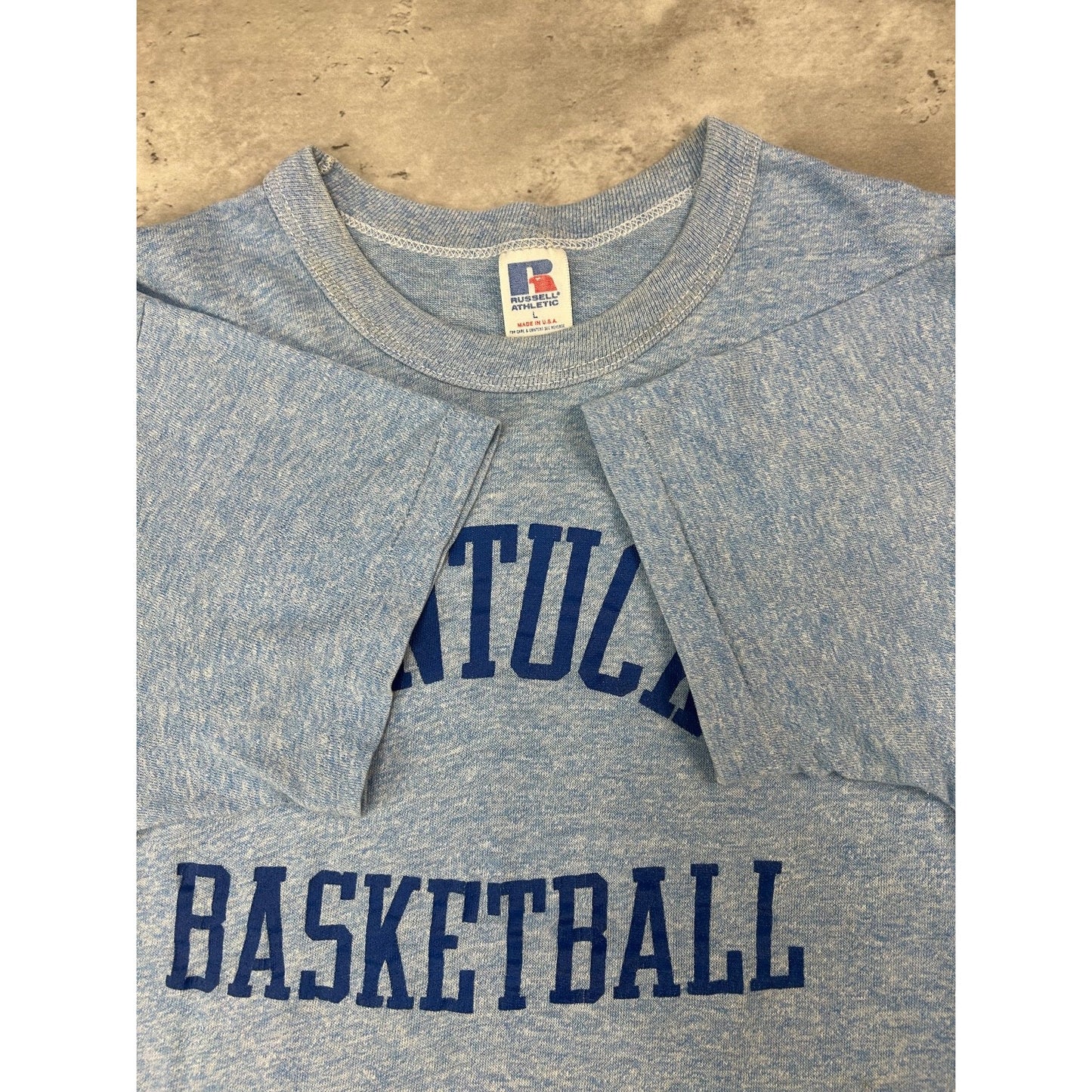 Vintage 80s Kentucky Wildcats NCAA Basketball Spellout Graphic T-Shirt Sz Large