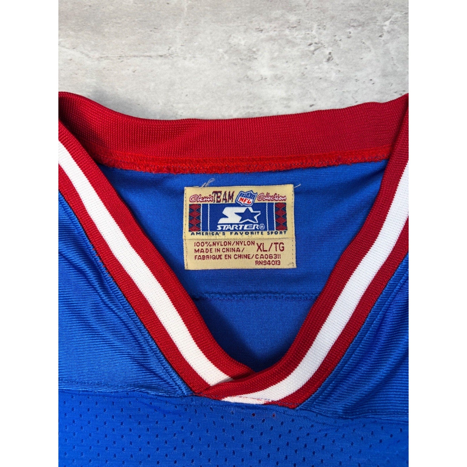 Vintage 90s Doug Flutie #7 Buffalo Bills NFL Starter Football Jersey Size XL