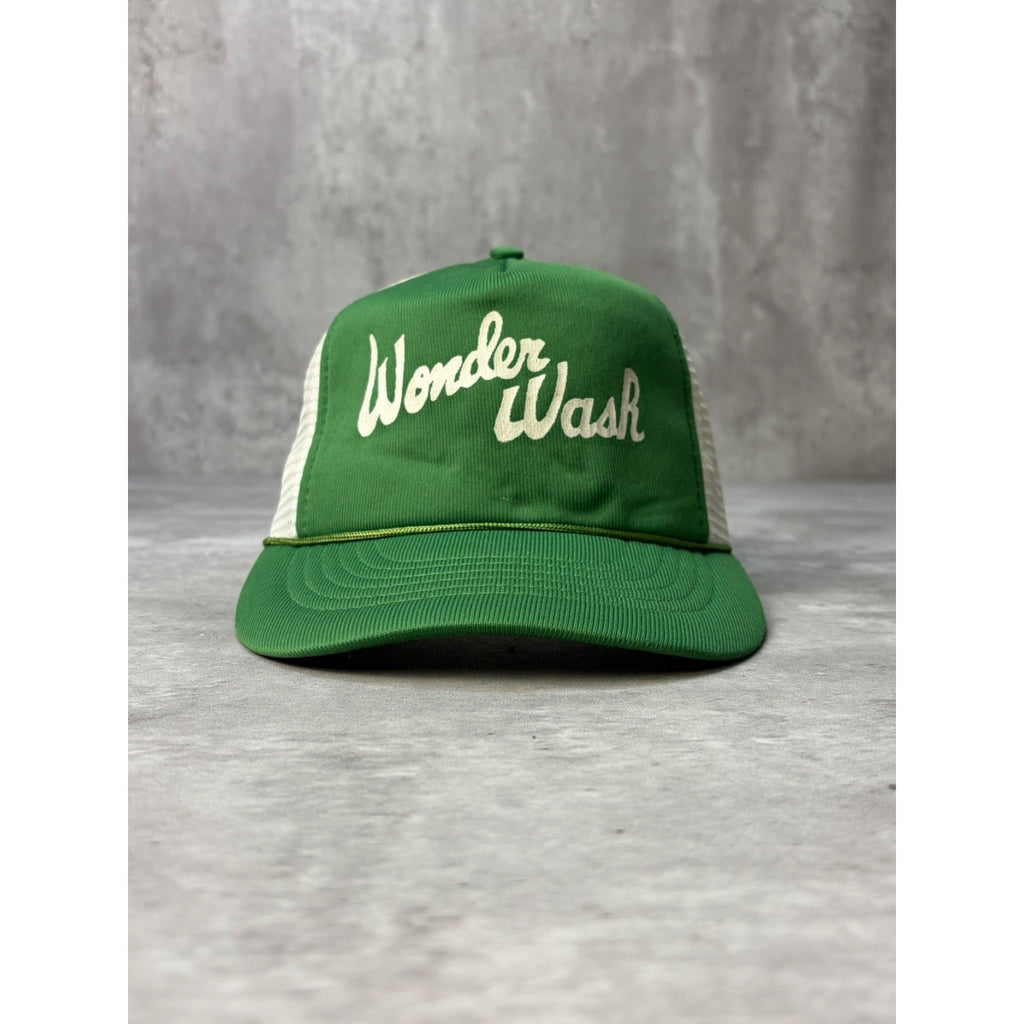 Vintage 80s/90s Wonder Wash Script Spellout Trucker Snapback Hat OSFA